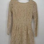 Bohme Cream Lace Long Sleeve Mini Dress Size Medium Cotton Boho Photo 0