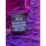 Raj Anthropologie 100% Silk Scarf Fuchsia Jewel Detail Made In India 68”x 18” Pink Photo 3