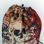 Spirit Halloween Zombie Skull Printed Cinch Bag Backpack 17X13.5 Horror Monsters Photo 3