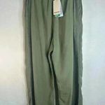 INDUSTRY REPUBLIC CLOTHING Wide Leg Paperbag Pants In Olive size Medium Green Photo 2