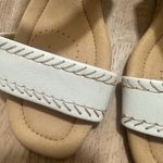 Clarks  | Women's White Leather Comfortable Espadrille Wedge Sandals, Size 7W Photo 7