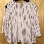 Attention Black and Tan Polka Dot Blouse Medium Slit Sleeve Photo 6