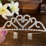 Tiara with rhinestones Silver Photo 1