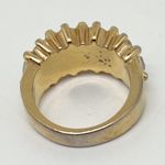 Vintage 18K GE Yellow Gold Ring With Cubic Zirconium and Faux Onyx Stones Size 7 Photo 1