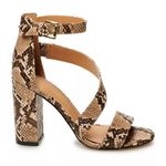 Madden Girl Hansleyy Snake Skin Block Heel Almond Toe 3-Strap Sandals Size 8 Photo 1