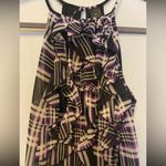 Bisou Bisou ⭐️ black and purple plaid ruffle front tank blouse medium Photo 2