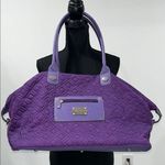 Adrienne Vittadini Purple Quilted Duffel with Silver Accents Photo 0