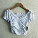 White Puff Sleeve Ruffled Blouse Photo 0