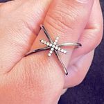 Sterling Silver Double cross ring 925 stamped Photo 0