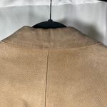 A.M.I. Leather Jacket Tan Brown Suede Button Up Womens Medium Career Photo 8