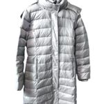 Michael Kors  Womens Gray Fur Trim Hooded Long Sleeve Puffer Jacket Size Small Photo 10