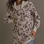 Anthropologie Emmy Cowl Neck Wool Blend Leopard Print Tunic Size XL Photo 0