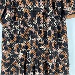 Pano Floral Print Flocked Velvet Eyelet Lace Trim Surplice Tiered Midi Dress Black Size 18 Photo 11