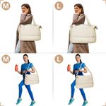 Gym Bag for Women, Travel Duffel Bag with USB Charging Port, Weekender Overnight Bag with Wet Pocket and Shoes Compartment for Women, Travel, Gym, Yoga (Beige) Photo 5