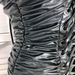 Forever 21 Black Faux Leather Lace Up Corset Mini Dress S Photo 9
