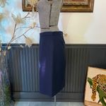 L'AUTRE CHOSE Italian Virgin Wool Box Pleat Skirt Made in Italy Sz 42/US 6💚🎀 Blue Photo 3