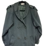 VTG John Weitz Womens Double Breasted Military Pure WoolTrench Coat Size 6 Green Photo 1