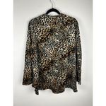 Natori Cheetah Print Long Sleeve Top Women's Size L Loungewear Casual Velour Photo 1
