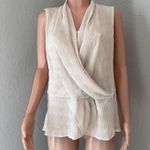 Donna Karan  New York Women's Faux-Wrap Sleeveless Top Tan Sand Sz XL #14 Photo 0