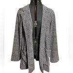 J. Jill Wearever Collection Navy and Gray Plaid Houndstooth Open Jacket Size M Size M Photo 1