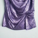 Tadashi Shoji  Purple Sequin Cowl Neck Elegant Blouse Photo 1