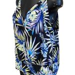 7th Avenue New York & Co Blue Tropical Print Tank Top Black Size XXL Photo 2