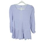 American Eagle Soft Purple Tiered Babydoll Tunic Long Sleeve Small Y2K Photo 2