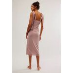 Free People  Got Glam Mesh Slip Midi Dress Large Pink Mesh Satin Tie Straps Photo 15