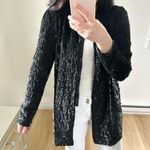 Vintage Black Sequin Silk Cocktail Blazer sz Small Photo 4