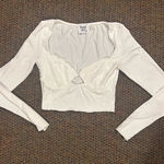 Princess Polly White Lace  Long Sleeve Crop Top Photo 0