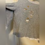 I.MADELINE Gray Sweatshirt with Floral Embroidery Size S Photo 4