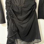 House Of CB Gianna Mulberry Silk Corset Mesh Cut Out Mini Goth Party Dress XS Photo 3