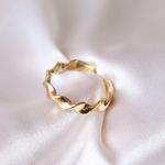 Boutique Mini Gold Croissant Ring Adjustable 4-9 Photo 0