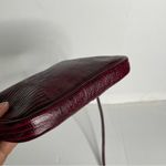 Oleg Cassini Vintage  Leather Bag Small Shoulder Burgundy Dark Red Patch Photo 5