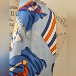J. McLaughlin Light Blue Vintage Sailing Flags Silk Skinny Neck Silk Scarf Photo 3