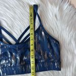 JoyLab  Blue & Metallic Silver Strappy Back Sports Bra Size Large Photo 8