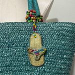 Cappelli Straworld Teal Woven Tote Bag Womens purse tropical beachy vacation Blue Photo 1