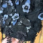 Floral Butterfly Applique Crop Tank Top Dark Romantic Whimsigoth Witchy Fairy Black Photo 3