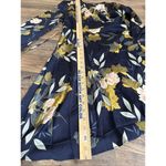 Lulus LULU’S Floral Navy Blue Stain Wrap Dress Adjustable Waist Sz Small, Love is Life Photo 4