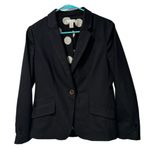 Chico's 0 Black Blazer Jacket Long Sleeve PolkaDot Lined Size S 4/6 Preppy Chic Photo 2