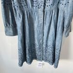 Lucky Brand Embroidered Eyelet Denim Western Dress Size 12 Photo 3