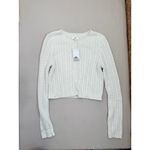 BP Cardigan Sweater Womens Size XS Ivory Cropped Cable Knit Button-Front Photo 1