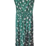 Francesca's Francesca’s Miami Green Floral Print Cropped Strapless Jumpsuit Photo 0