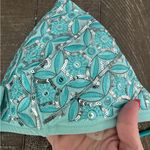 Victoria's Secret VICTORIAS‎ SECRET Teal Silver Sequins Embroidered Triangle String Bikini Top L Photo 2