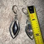 NAPIER Dangling Teardrop‎ Faux Abalone silver Tone Leverback Earrings Photo 4