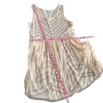 Free People  Embellished Beaded Sheer Sleeveless Mini Slip Dress Cream Large Photo 10
