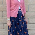 Anthropologie  Charlotte Taylor Stilt Striders Flamingo Pleated Silk Skirt Size 0 Photo 2