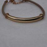 Sleek Set Of 2 Silver & Gold Tone Metal Cord Lobster Claw Clasp Bracelets Photo 3