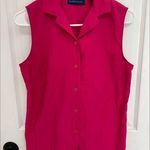 Karen Scott  Hot Pink Magenta Sleeveless Botton Down Collared Shirt Womens Size S Photo 0