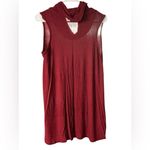 Eye Candy  Burgundy Sleeveless Blouse Photo 3